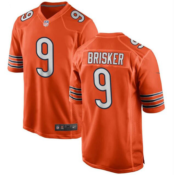 Men's Chicago Bears #9 Jaquan Brisker Orange Stitched Football Game Jersey